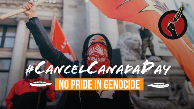 团体“不再无作为”(Idle No More)号召取消庆祝国庆。网页截图