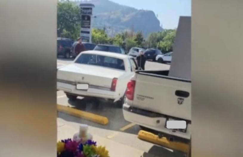 兩名男子涉嫌偷東西並駕車撞到一名員工。  CTV圖片