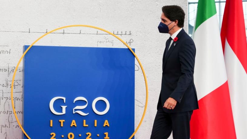 杜鲁多在罗马出席G20集团峰会。加通社