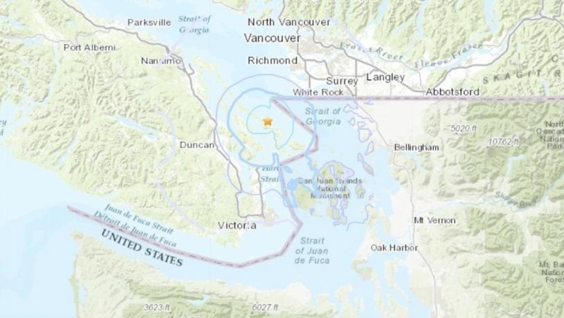 美国地质调查局数据显示震级为3.6级。USGS
