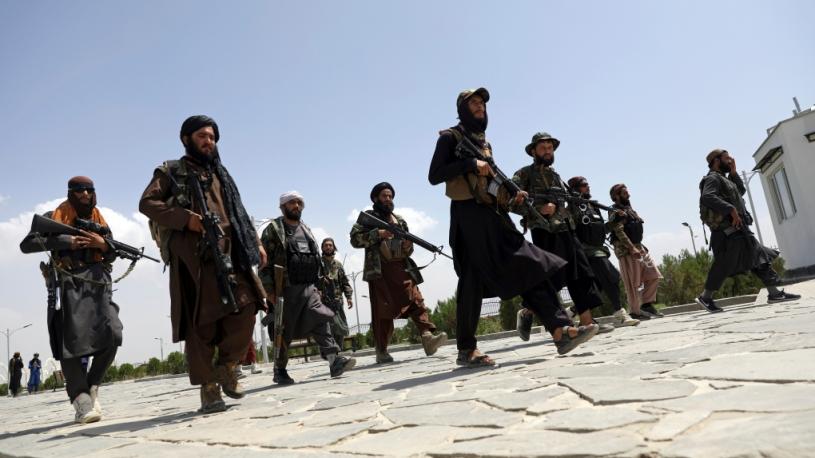 图为去年8月塔利班士兵在喀布尔巡逻。美联社资料图