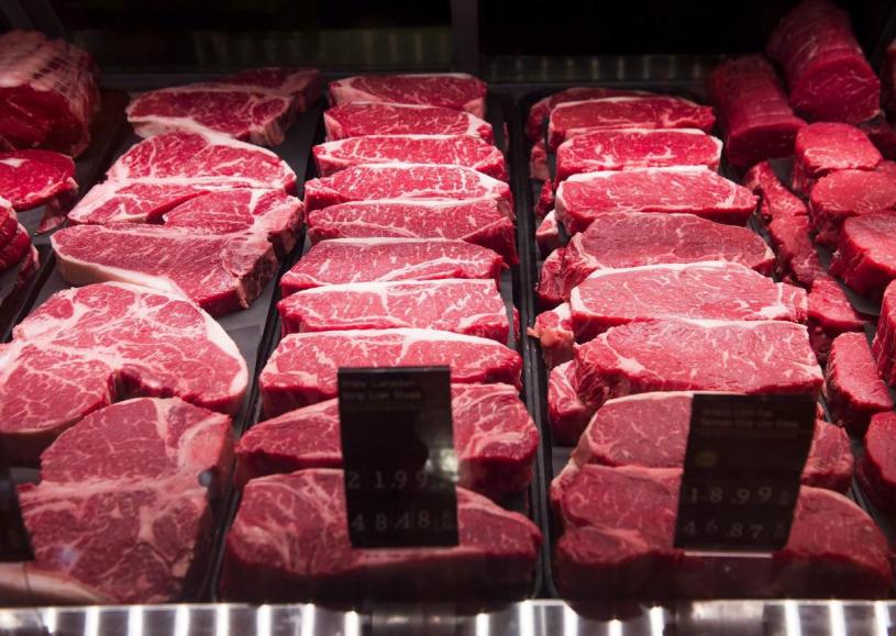 魁省超市出售的牛肉。加通社资料图片
