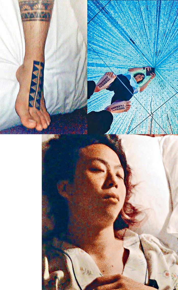 ■Ayumi公開牀照的男子，其紋身與Tomoya相同（上圖）。
