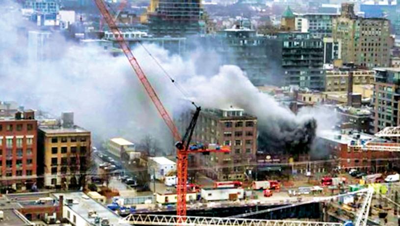 多倫多一幢空置物業發生大火。CTV