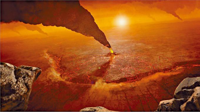 金星可能存在火山活動的繪圖。