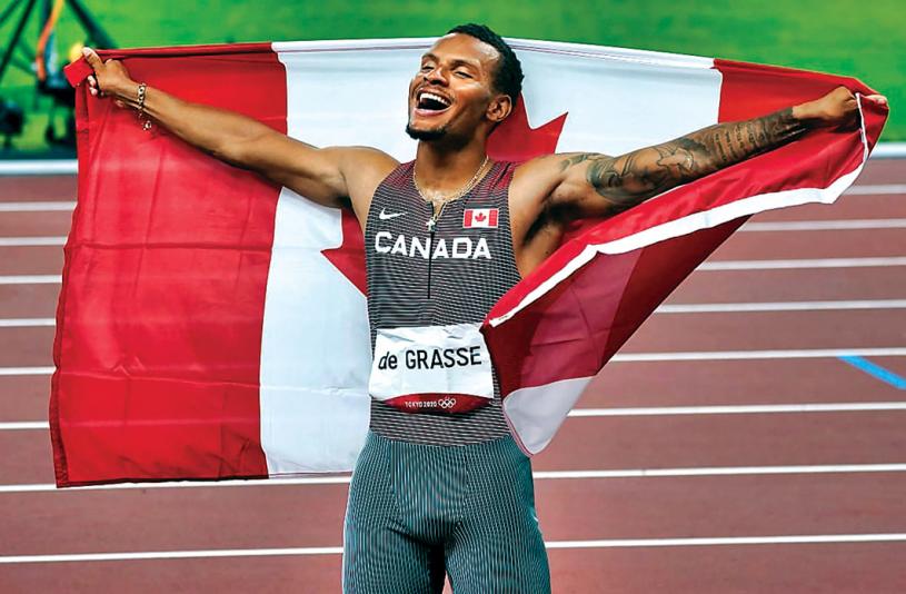 加拿大飛人德格拉西在男子200米短跑摘金，可獲得2萬元獎金。加通社