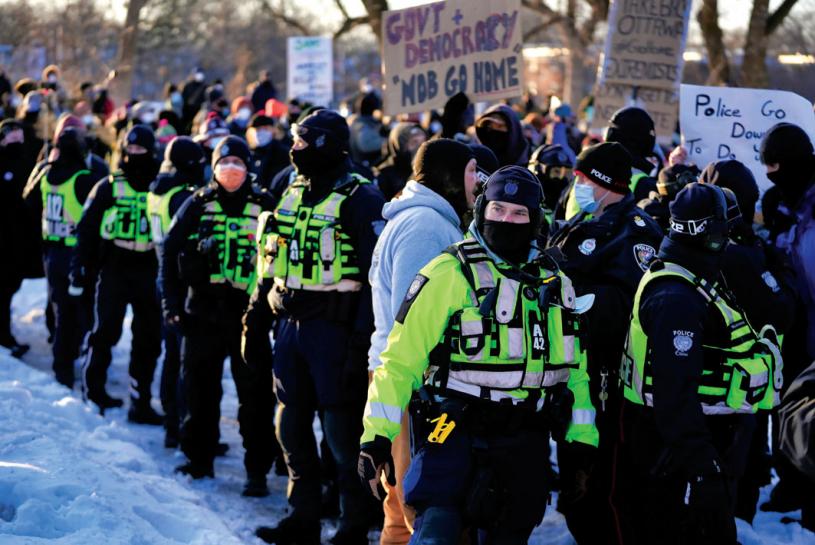 ■渥太华市长呼吁更多警力支援，尽快处理抗议问题。加通社