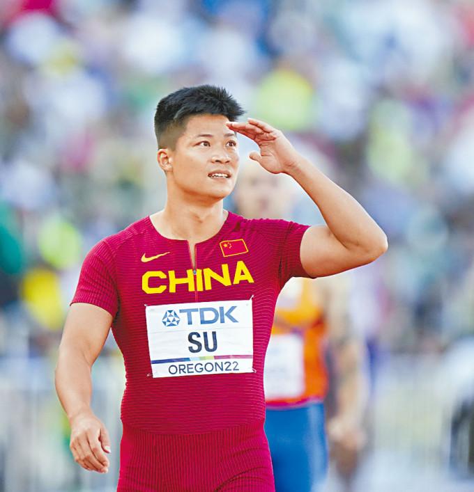 苏炳添今年七月参加世界田径锦标赛。