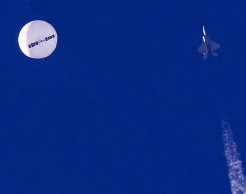 美国2月8日称打落一个中国间碟气球。(美联社资料图片)