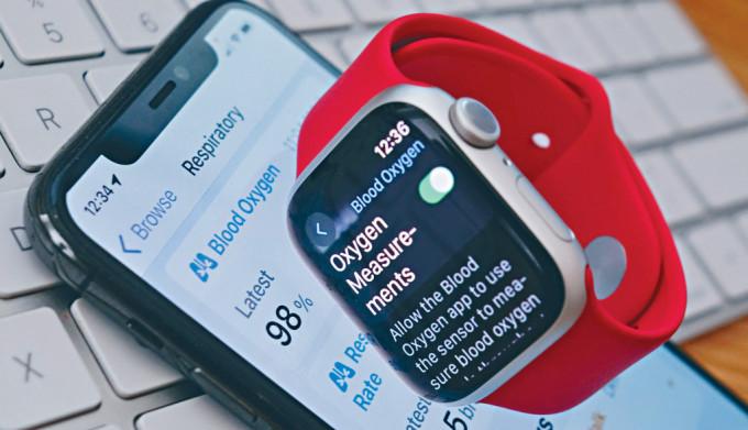 蘋果新款智能手錶Series 9可顯示使用者的血氧水平。
