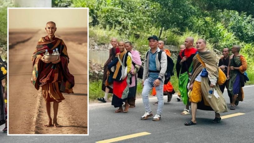越南“僧侣”苦行1500公里变网络红人  粉丝跟随热到中暑亡