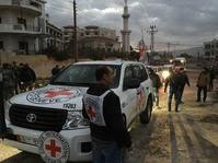 聯合國援助車隊抵達被困敘利亞小城