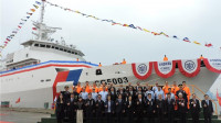 蔡英文和賴清德主持  台灣自建海巡4000噸級巡防艦「雲林艦」交船
