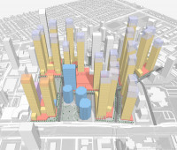鐵道鎮改造成本拿比市中心計劃  模型揭高塔建物群林立樣貌