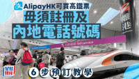 AlipayHK与旅游平台合作 可买高铁票 毋须注册及内地电话号码 6步预订教学