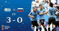 【世界杯A组】乌拉圭3:0大胜俄罗斯夺头名