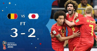 世界杯1/8决赛第六场 日本2：3不敌比利时