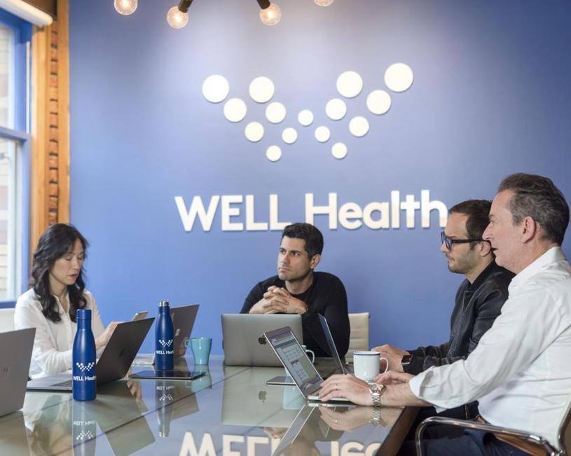 Well Health的核心领导团队成员，左二为行政总裁沙波奇。Well Health/加通社