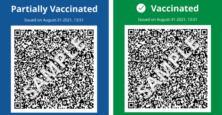 卑诗省的疫苗卡设有二维码。卑诗省政府网站
