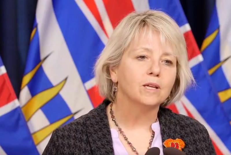 卑詩省首席衛生官亨利（Bonnie Henry）宣布，延長疫苗卡制度至6月30日。視頻截圖