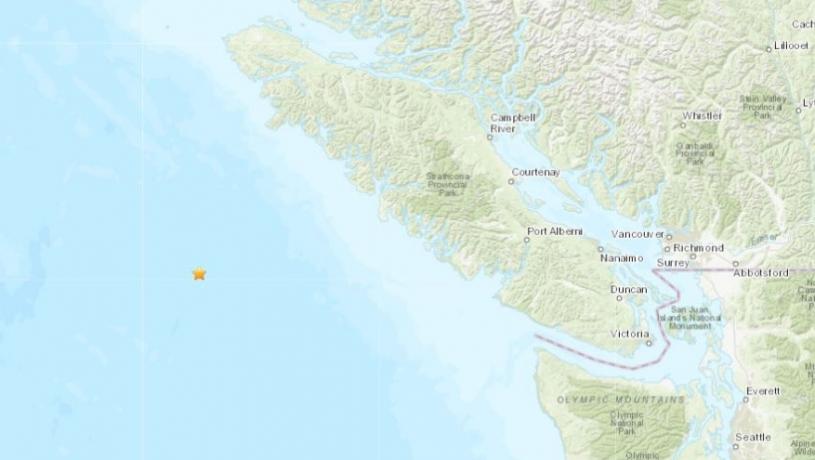 美国地质勘探局测到的地震地点。USGS