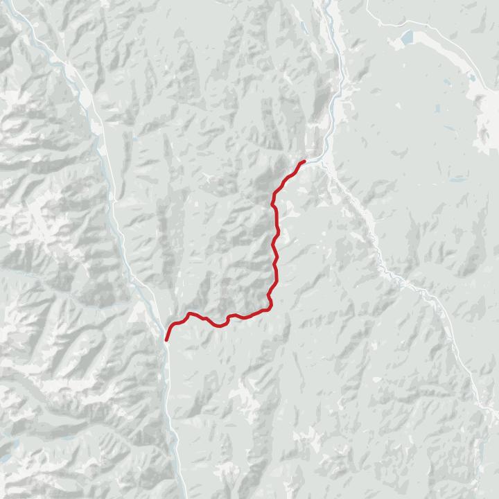 红线为泥石流影响的地区。Drive BC