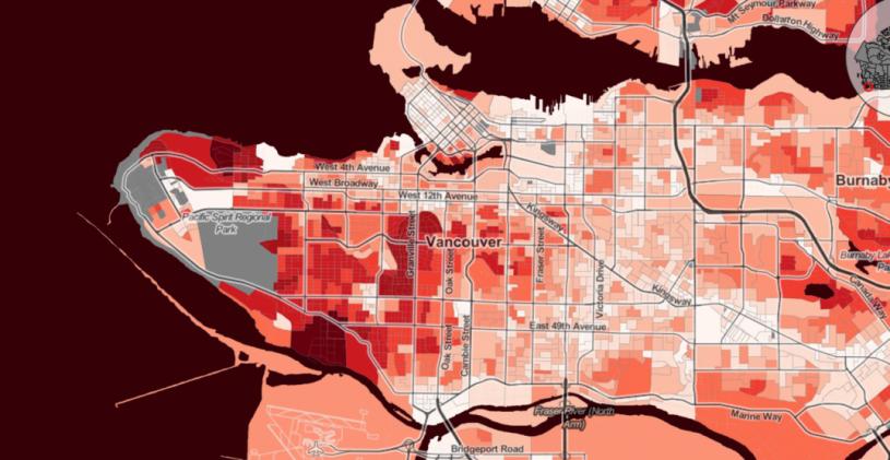 溫市一家數據公司的新地圖顯示了該市高收入家庭的分布情況。	Mountain Math Software and Analytics
