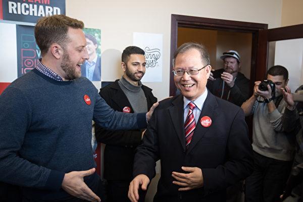 Richard T. Lee, centre right, who will be the replacement byelection candidate for the Liberal Party in the Burnaby South riding, arrives for a news conference in Burnaby, B.C., on Saturday January 19, 2019. Lee replaces Karen Wang, who dropped out of the race earlier this week. Federal byelections will be held on Feb. 25 in three vacant ridings - Burnaby South, where NDP Leader Jagmeet Singh is hoping to win a seat in the House of Commons, the Ontario riding of York-Simcoe and Montreal's Outremont. THE CANADIAN PRESS/Darryl Dyck