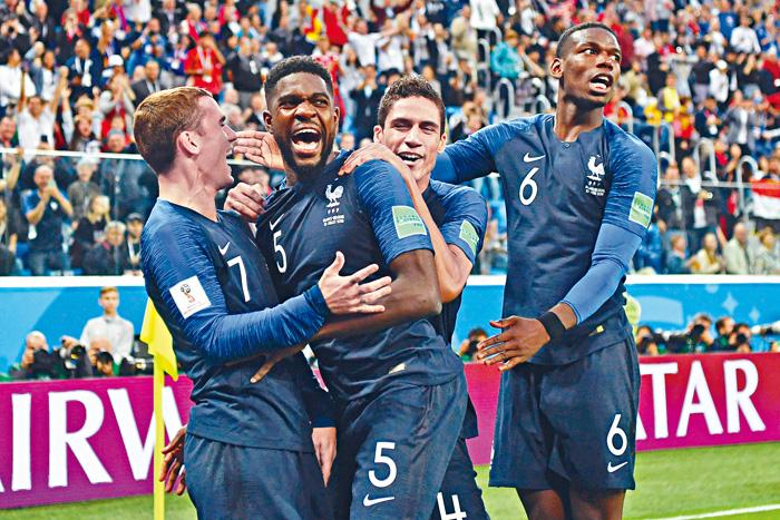 ■法国1:0淘汰比利时，自○六年后再次杀入世杯决赛。Getty Images
