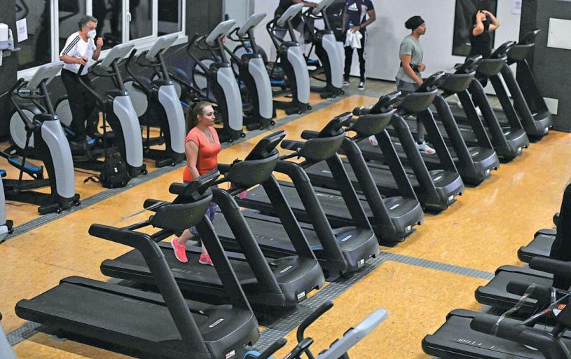 ■健身室重开，顾客的身体距离可能会较一般限制更严格。Getty Images