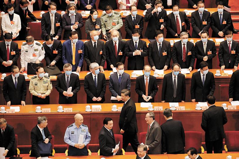 中國國家主席習近平於27日出席政協會議閉幕式。美聯社
