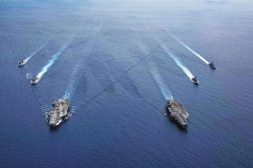 美國整體海上戰略態勢的基礎是建立一個全球海上聯盟，以對抗中國解放軍的高戰力部隊。資料圖片