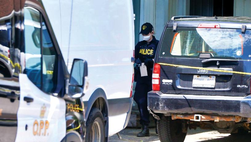 ■安省省警在現場調查一宗謀殺案。加通社資料圖片