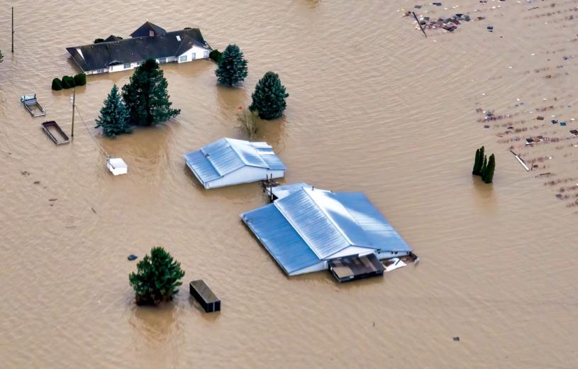 ■德馬科的報告稱，要為氣候災害做準備。圖為最近卑詩省出現的洪災。加通社資料圖片