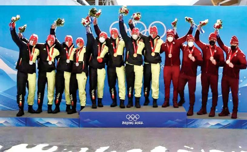 ■四人雪車隊增添的銅牌，使加拿大在今屆冬奧共得26面獎牌。Getty Images