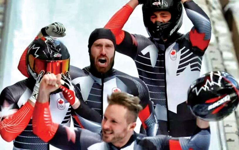 ■加拿大四人雪车队获得了铜牌。路透社