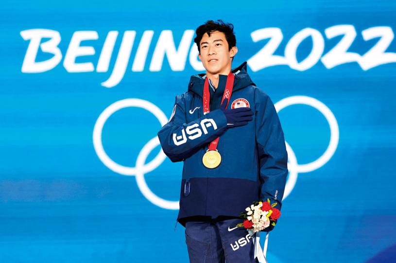 陈巍首次获得冬奥男子花滑金牌。路透社