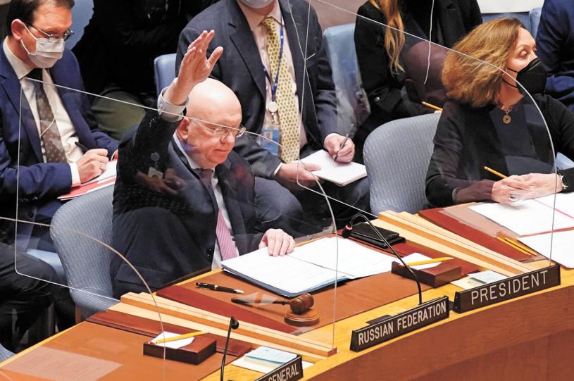 俄羅斯駐聯合國大使投下唯一的反對票。美聯社