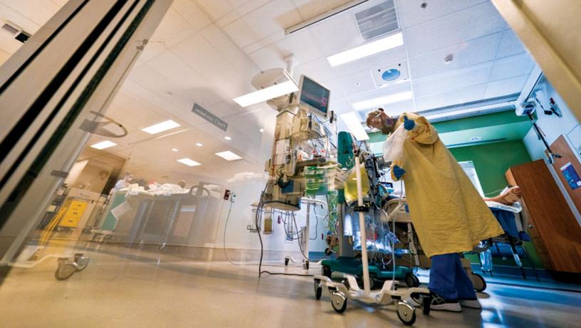 ■素里紀念醫院深切治療部正在救治新冠肺炎患者。加通社資料圖片