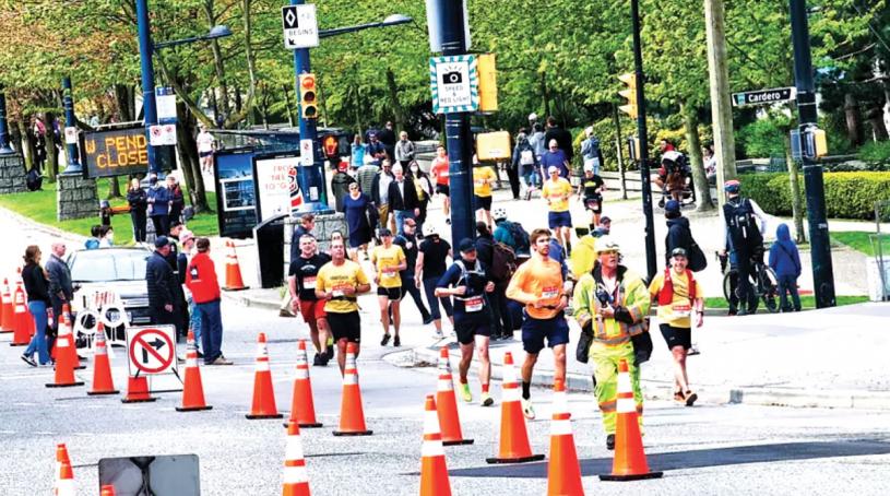 ■温哥华陆续恢复大型活动。图为已于本月初举行的满地可银行(BMO)马拉松。 星岛记者摄