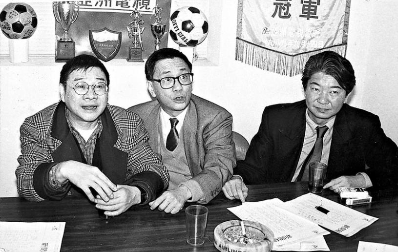 倪匡、黃霑及蔡瀾(由左至右)三名鬼才兼老友，曾合作主持電視節目《今夜不設防》。