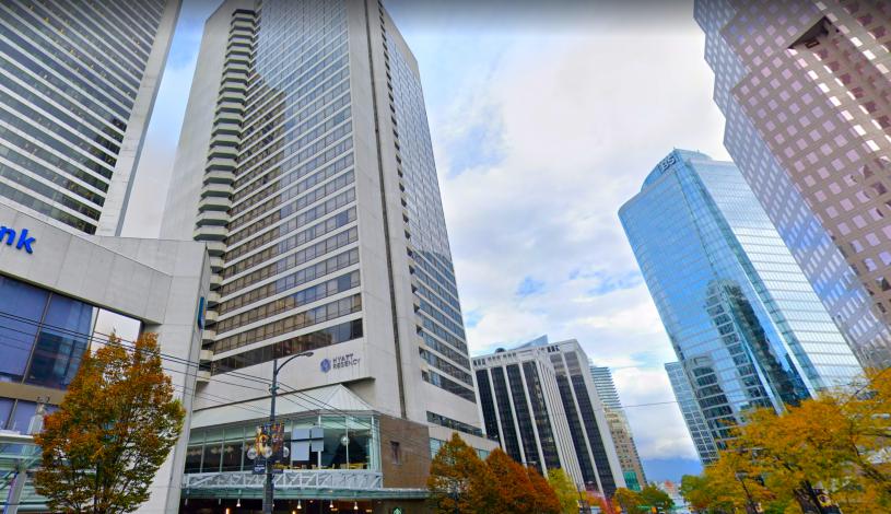 涉事的溫哥華凱悅酒店。Google Maps