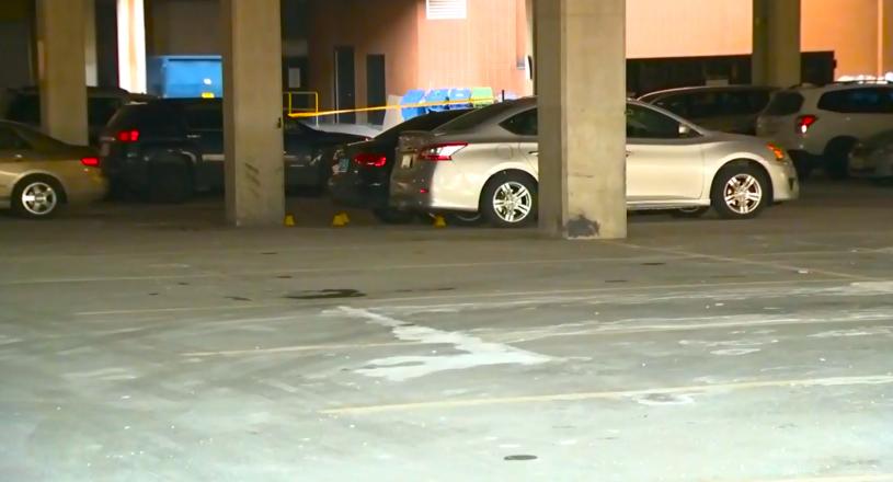發生槍擊案的停車場。CP24視頻截圖