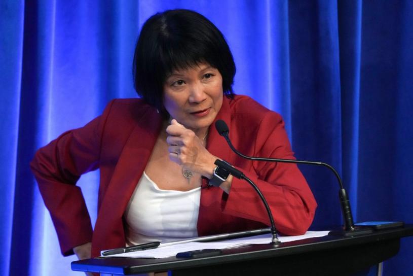 Toronto mayoral candidate Olivia Chow attends  a mayoral debate in Toronto, on Wednesday, May 24, 2023.  THE CANADIAN PRESS/Chris Young