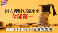 香港普惠金融排名全球第二 理财知识疫后领先世界