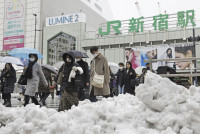 东京大雪警报解除逾百人受伤  深夜突停电影响至少1.3万户