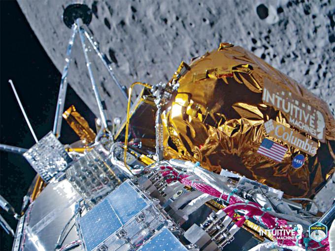 直觉机器公司的登月器“奥德修斯号”周三飞临月球。　
