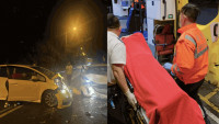 西貢西沙路兩車迎頭相撞 車頭嚴重變形 3男女受傷清醒送院