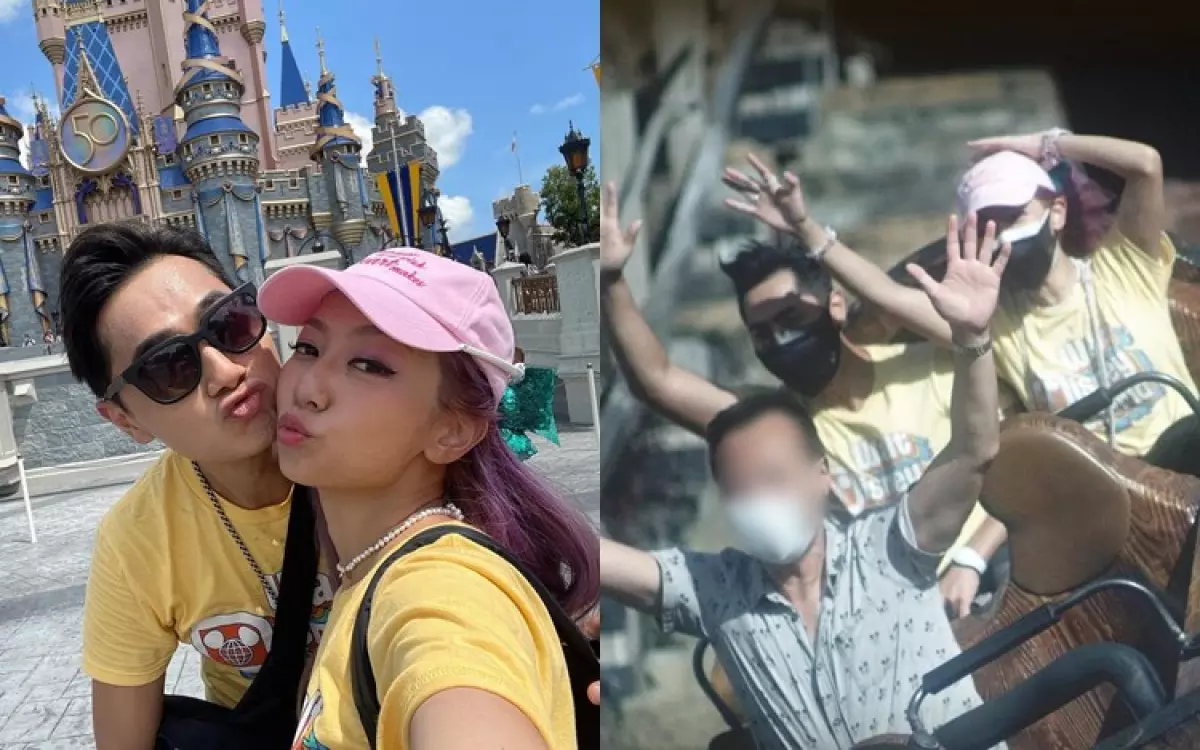 陪完老公登台再去主題公園度蜜月何雁詩用濕紙巾抹過山車被白眼 陪完老公登台再去主題公園度蜜月何雁詩用濕紙巾抹過山車被白眼